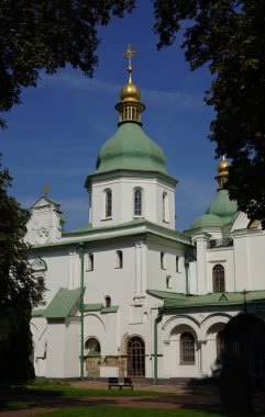        Kiev 'in merkezindeki Hıristiyan Katedrali, çan kulesinin dekoratif modeli.;                        