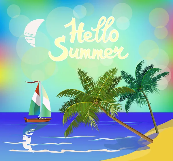 Vector Banner Sommerurlaub Und Reisedesign — Stockvektor