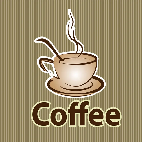 コーヒー コーヒー スプーンとカップを図面のベクトル イラスト — ストックベクタ