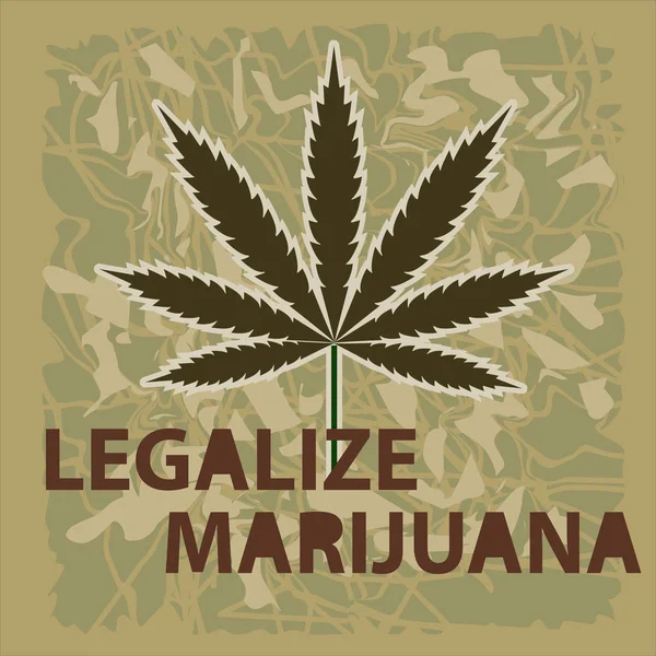 Vektorbanner Der Marihuana Legalisierung Ein Blatt Marihuana Auf Grünem Hintergrund — Stockvektor