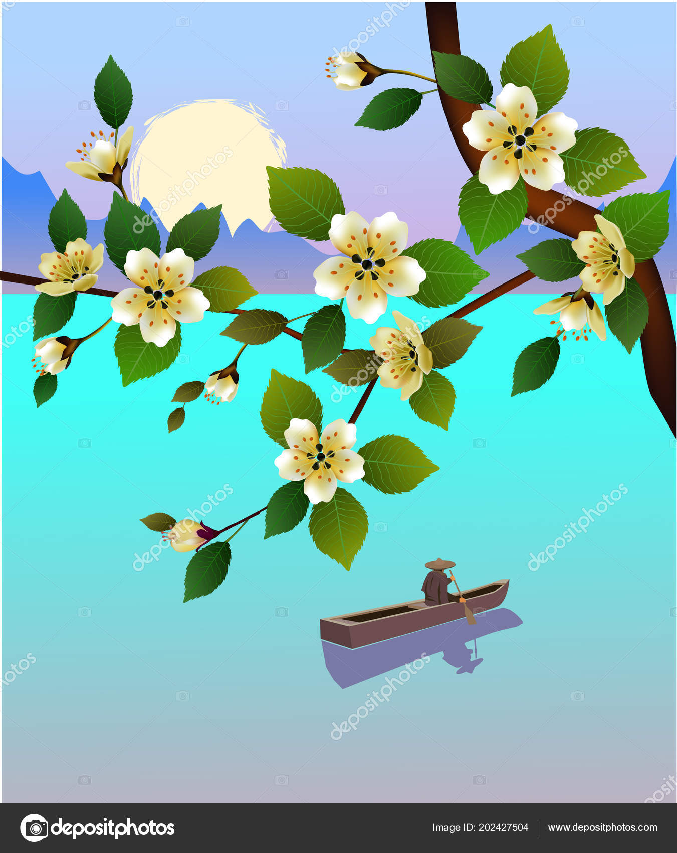 Spring All Wakes Flowers Sakura Blossom — Stock Vector © dobrik72