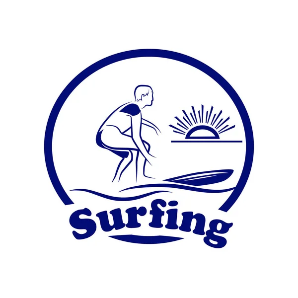 Ilustração Vetorial Surf Logótipo — Vetor de Stock