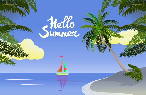 Vector Banner Sommerurlaub Und Reisedesign — Stockvektor