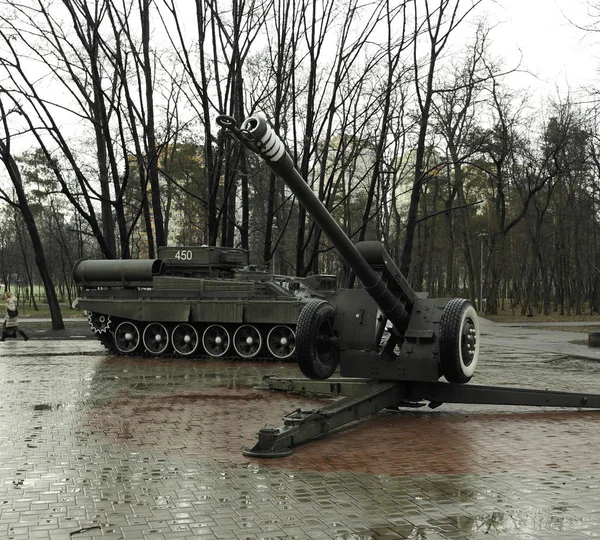 Marca 2019 Kijów Ukraina Radziecki Pistolet Artyleryjski — Zdjęcie stockowe