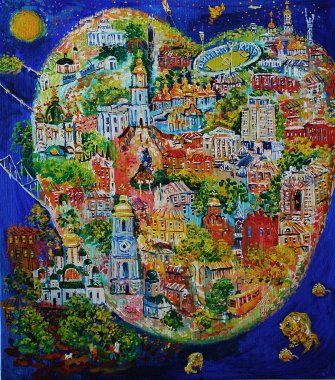 Kiev kalp boyama. Madde.
