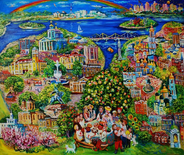 Yağlıboya, Kiev ve Khmelnitsky, Ukraynalı düğün, Ukrayna muhteşem görünümü. Güzel Sanatlar