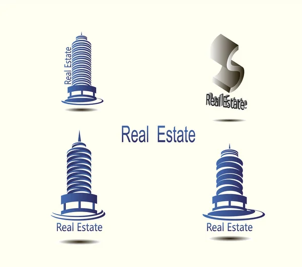 Vector Icons Real Estate Construction Vector Icons Architecture Urban Suburban — Stock Vector