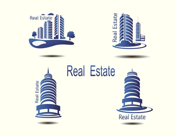 Vector Icons Real Estate Construction Vector Icons Architecture Urban Suburban — Stock Vector