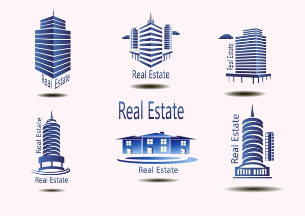 Iconos Vectoriales Para Construcción Inmobiliaria Iconos Vectoriales Arquitectura Viviendas Urbanas — Vector de stock