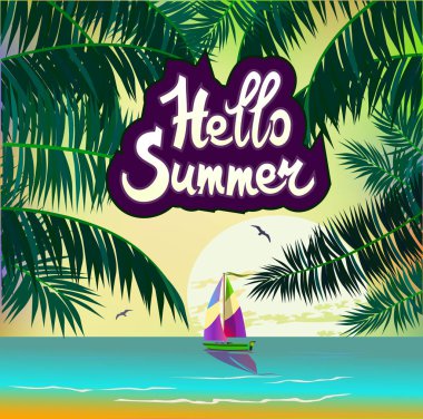 Vektör Bayrağı Yaz tatili ve seyahat tasarımı