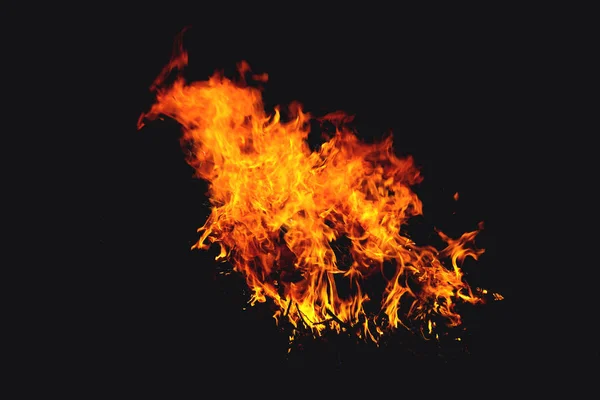 Blaze Fire Flame Dark Background Selective Focus — Stock Photo, Image