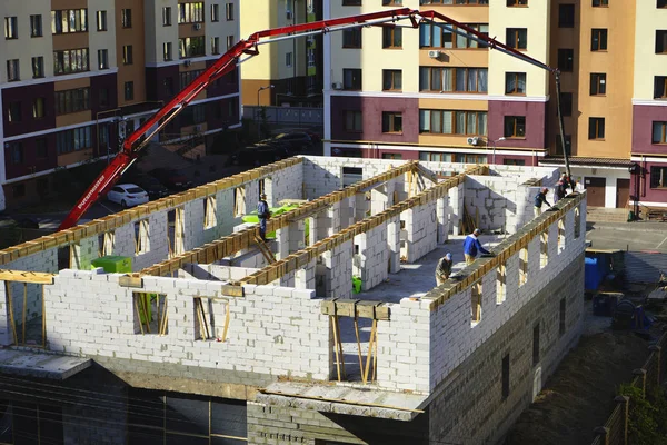 Construction House Creation Armour Belt Means Crane Concrete Giving 2019 — Stock Photo, Image
