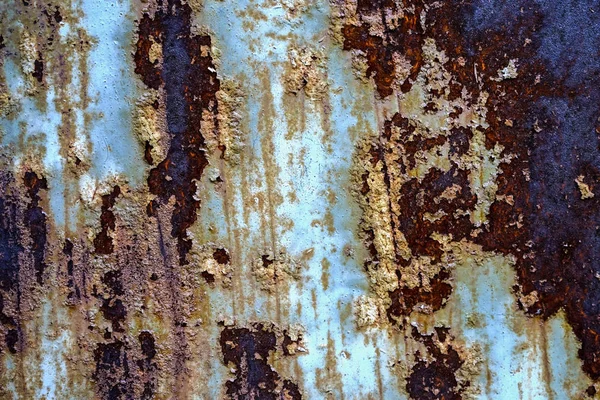 Textura Metálica Oxidada Residuo Pintura Azul Superficie — Foto de Stock