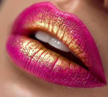 Lips makeup. Beauty high fashion gradient lips makeup sample, pu clipart