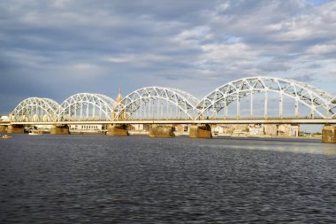 Quay daugava Nehri Riga, Letonya.