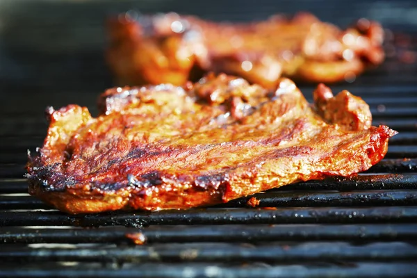 Bistecca Manzo Alla Griglia Carne Alla Griglia Nessuno Macro Prospettiva — Foto Stock