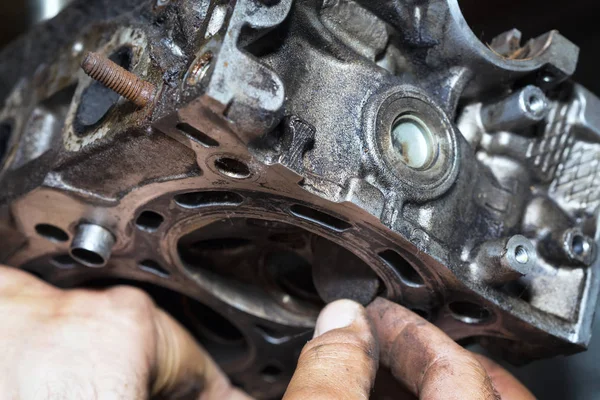 Car Engine Intake Side Receiver Closeup Service — Stock Photo, Image