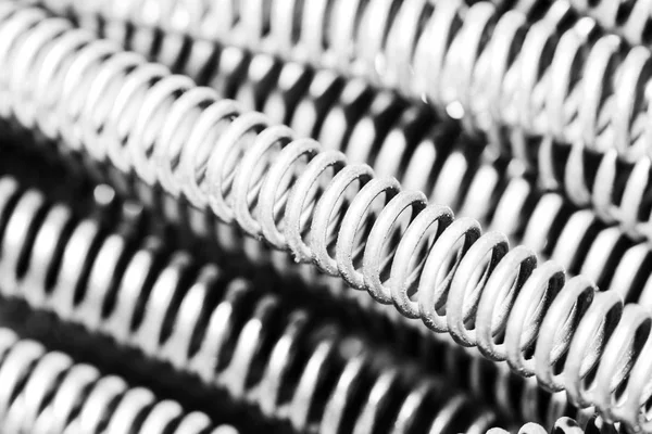 Set Metal Spring Car Background Selective Focus Monochrome Image — Stock Photo, Image