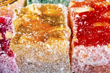 Tatlılar yumuşak şeker Nuga arka plan. Makro çekim