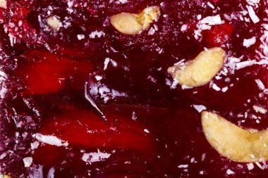 Tatlılar yumuşak şeker Nuga arka plan. Makro çekim