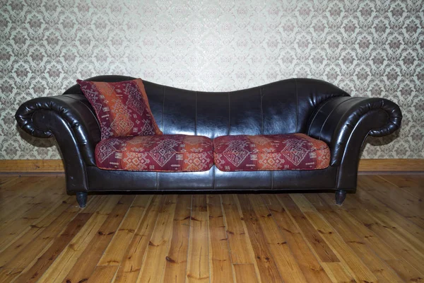 Vintage Leather Sofa Living Room Stock Image