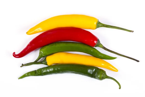 Red, yellow and green hot pepper. — Stock Photo, Image