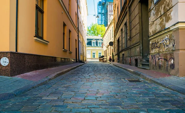 Gade Uden Mennesker 2020 Europa Letland Hvidløg - Stock-foto