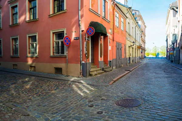 Strada Senza Gente 2020 Europa Lettonia Riga — Foto Stock