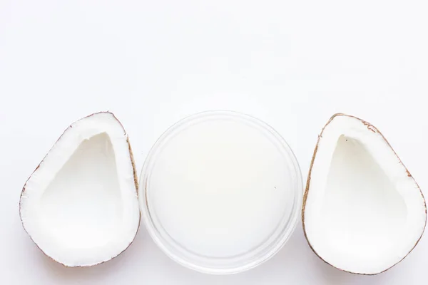 Top View Peaces Coconut Concept Best All Natural Face Moisturizer — Stock Photo, Image