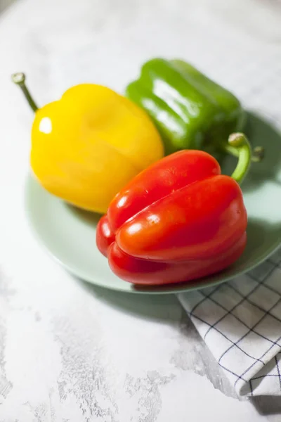 Régime Alimentaire Cuisine Saine Concept Végétarien Poivrons Paprika Rouge Jaune — Photo