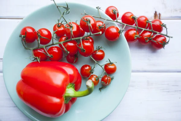 Régime Alimentaire Aliments Sains Concept Végétarien Poivrons Rouges Paprika Doux — Photo