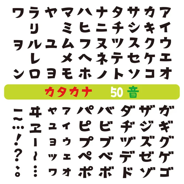 Japán Katakana Betűtípusok Set Vektor — Stock Vector