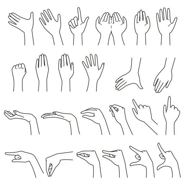 Hand Gestures Vector File Set — Stock Vector
