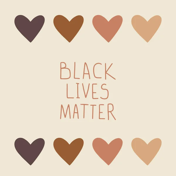 Black Lives Matter Main Humaine Poing Levé Bannière Protestation Sur — Image vectorielle