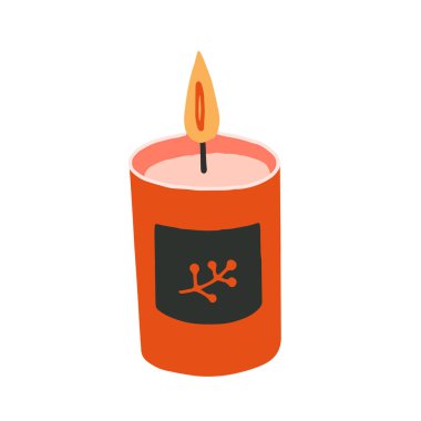 Mumlu düz çizgi film çizimi, el çizimi tarzı, beyaz üzerine izole edilmiş. Pozitif, sevgi, güzellik ve sağlık kavramı.