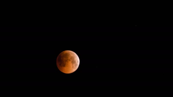 血红色满月日食2018年7月 地球上的阴影完全覆盖了天然卫星 时间流逝 — 图库视频影像