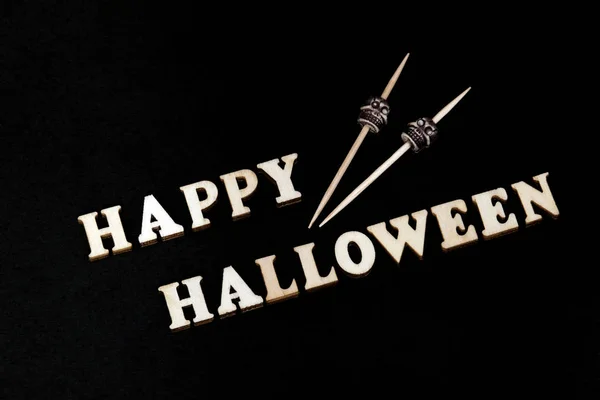 Decoración Día Todos Los Santos Inscripción Happy Halloween Hecha Letras — Foto de Stock