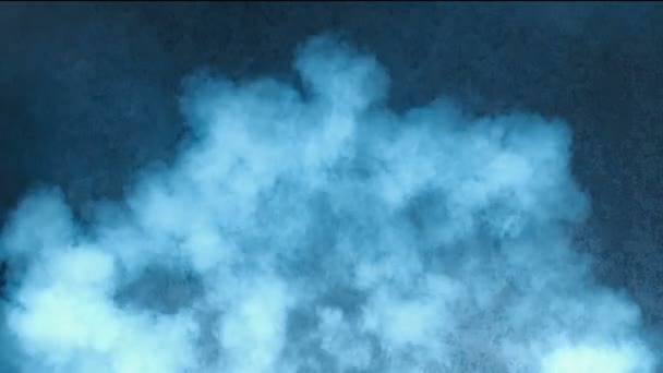 Sharp Ejection Smoky Cloud Dark Blue Wall Concept Explosion Fire — Stock Video