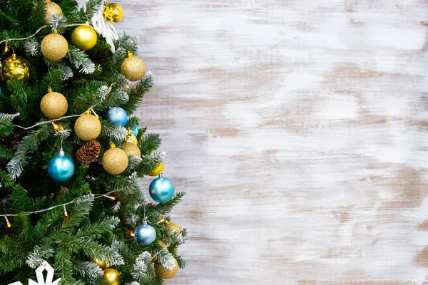 Parte Del Árbol Navidad Con Juguetes Fondo Abstracto Para Año —  Fotos de Stock