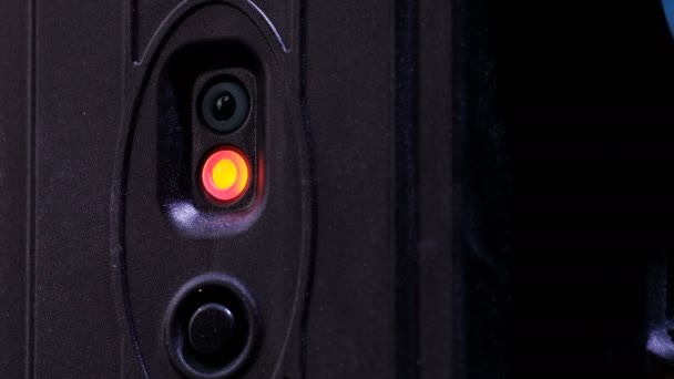 Мерцающая Зеленая Красная Лампочка Сигнализация Система Передачи Данных Сценическое Оборудование — стоковое видео