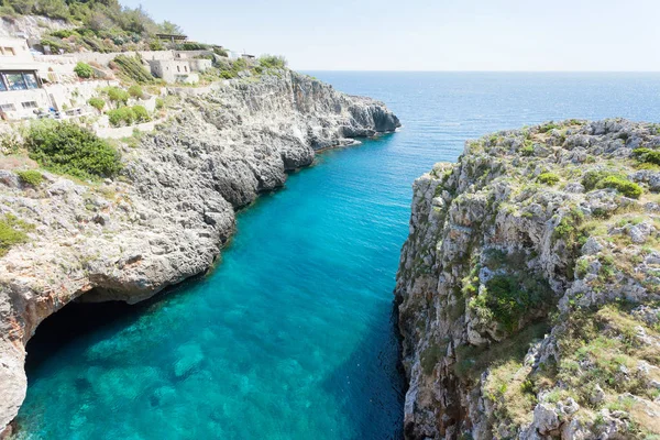 Apulia Leuca Italien Grotte Von Ciolo Ein Überwältigender Blick Auf — Stockfoto