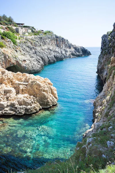 Apúlia Leuca Itália Gruta Ciolo Gruta Ciolo Mar Adriático — Fotografia de Stock