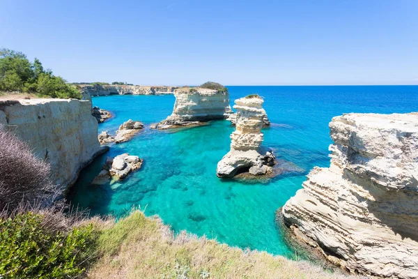 Sant Andrea Apulië Italië Sommige Tijd Doorbrengen Hemelse Kust Van — Stockfoto