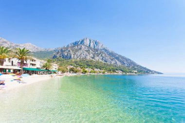 Gradac, Dalmatia, Hırvatistan-güzel plaj genelinde genel bakış 