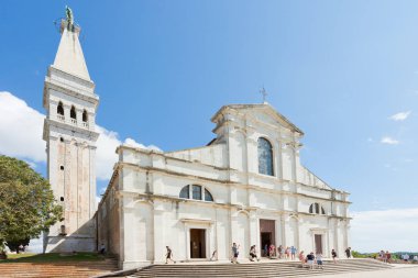 Rovinj, Hırvatistan - 2 Eylül 2017 - Turistler Kilisesi'nde 