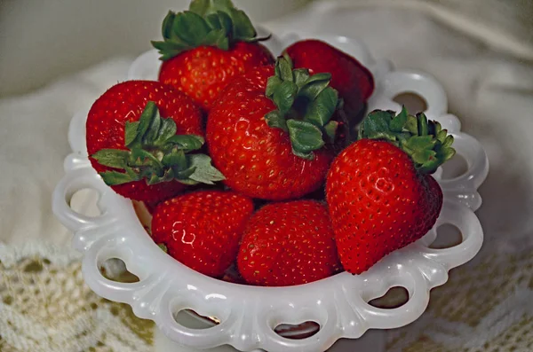 Bowl Fresh Strawberries — Stock Photo, Image