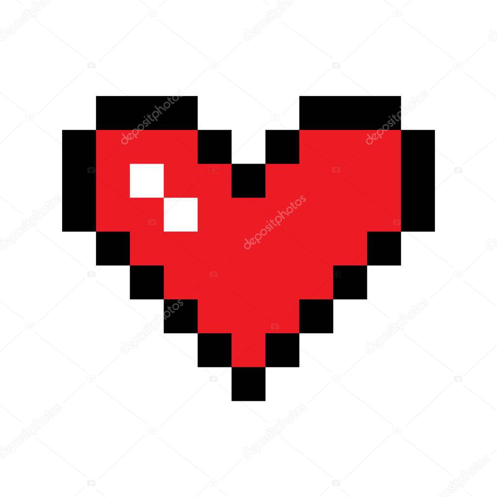 Vector Heart icon for print, gift, web, scrap and patchwork.