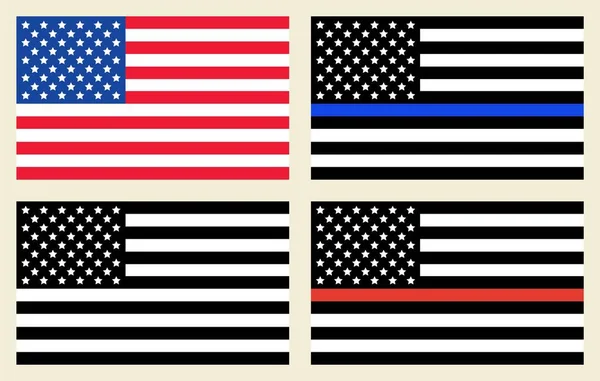 Riproduzione Vettoriale Delle Bandiere Simbolo Degli Stati Uniti America — Vettoriale Stock