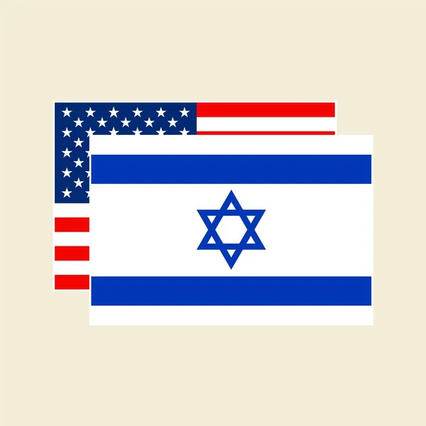 Conjunto Iconos Banderas Vector Usa Israel — Vector de stock