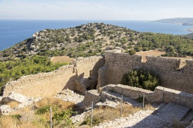Kastellos Kalesi, Kritinia, Rodos, Yunanistan kalıntıları